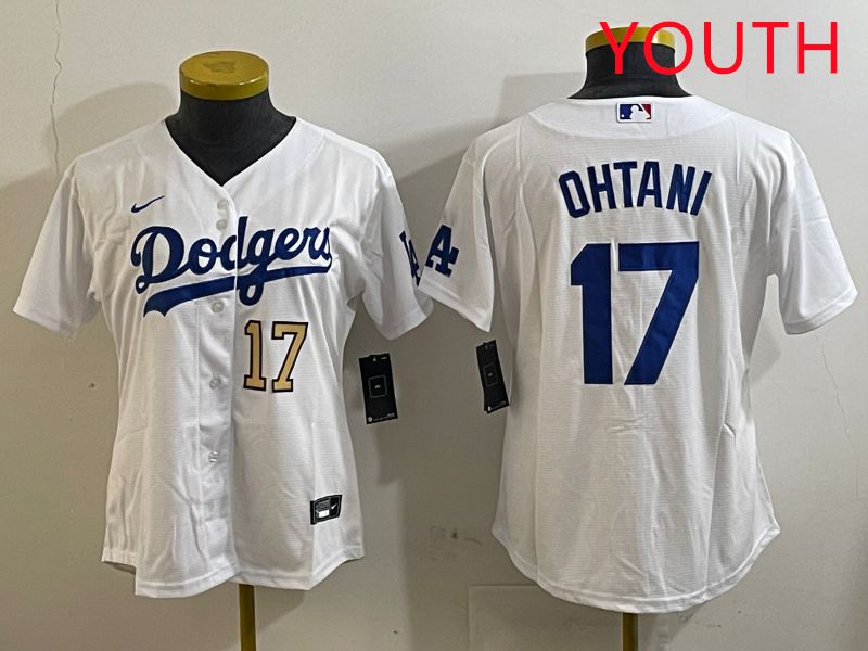 Youth Los Angeles Dodgers #17 Ohtani White Game 2025 Nike MLB Jersey style 3189